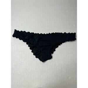 Shade & Shore Black Ruffle Trim Booty Scrunch Womens Swim Bottoms Size L